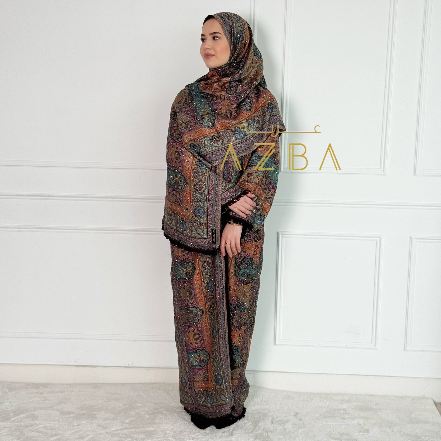 Azba Trending Pashmina Abaya Set with shawl