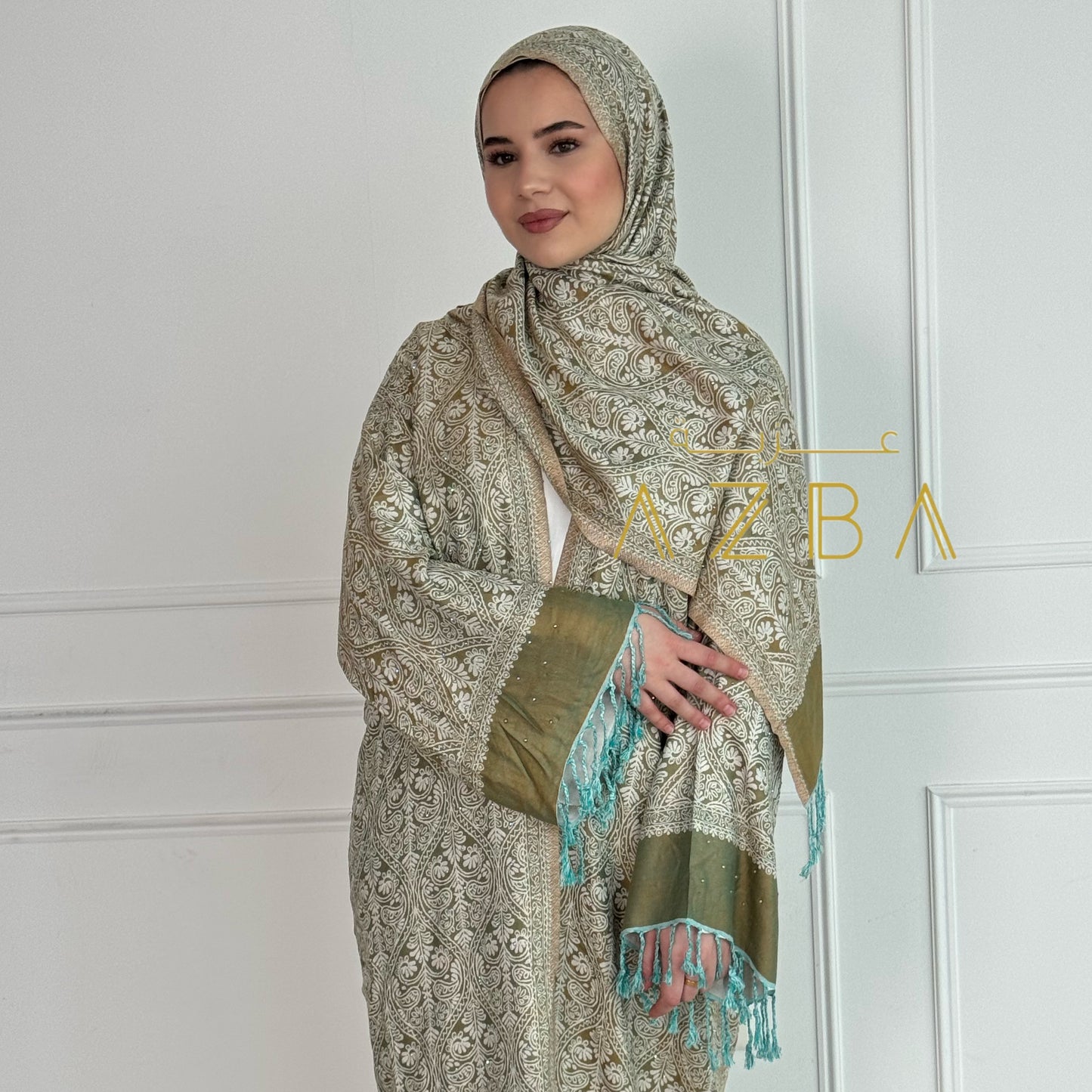 Azba Trending Pashmina Abaya Set with shawl