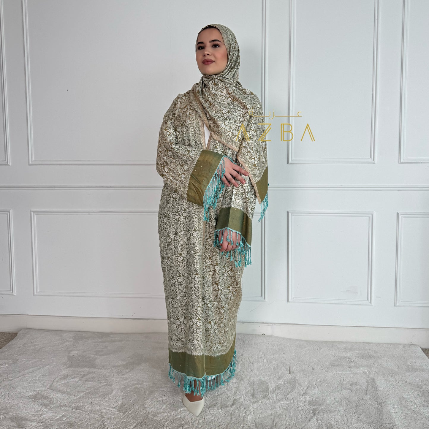 Azba Trending Pashmina Abaya Set with shawl