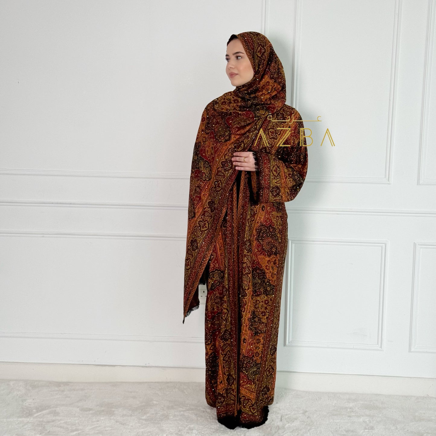 Azba Trent Pashmina Abaya set Comes with Shawl