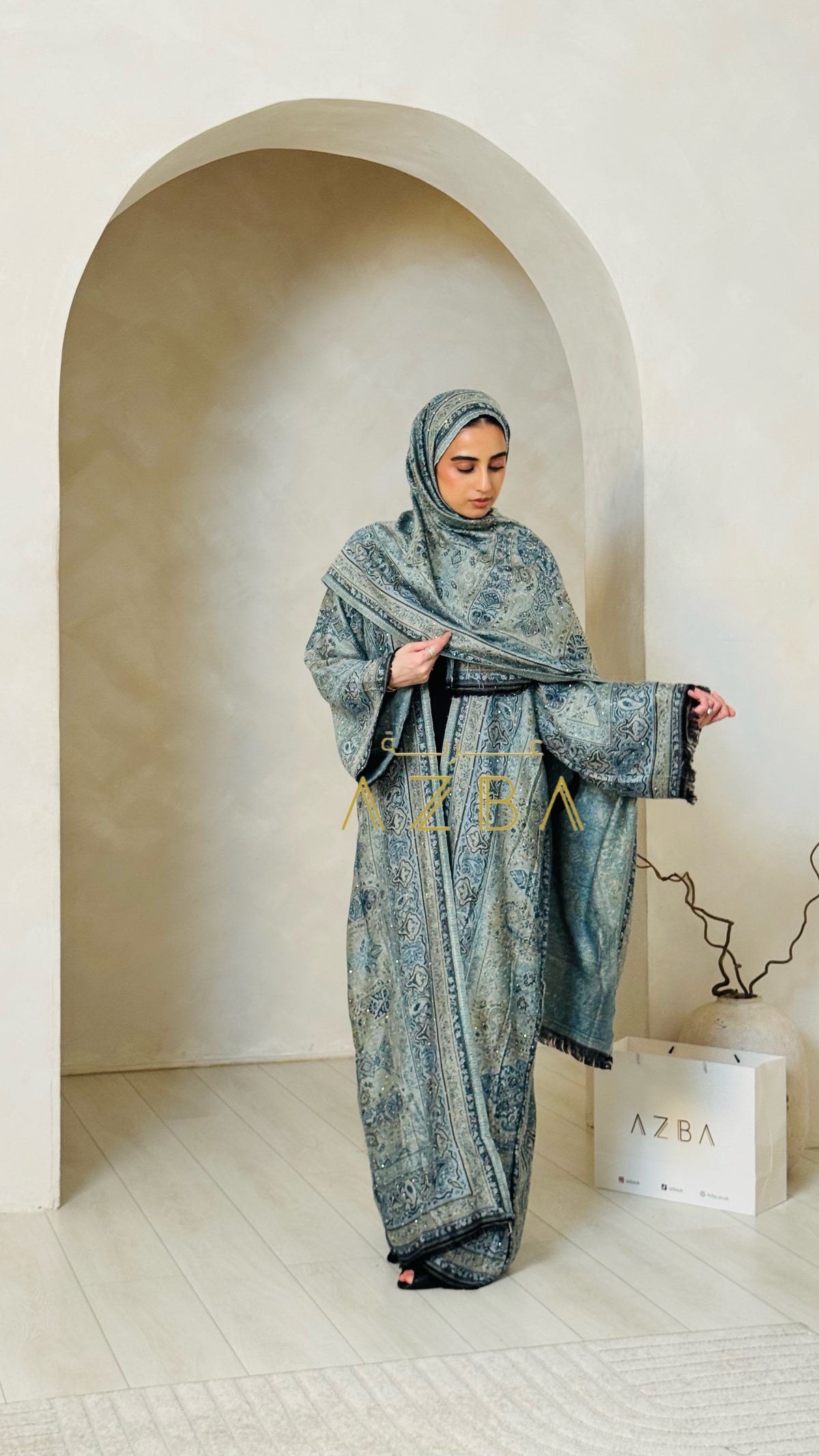 Api Azba Pashmina Abaya Set – Azba London